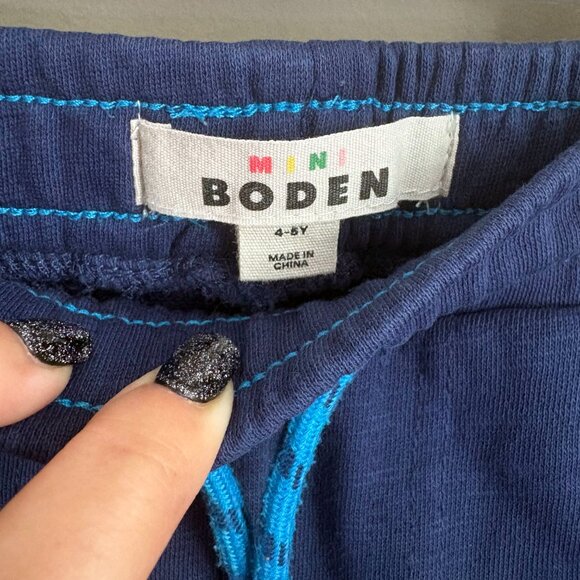 Mini Boden Warrior Striped Knee Joggers in Starboard Blue, 4/5 - Picture 7 of 7
